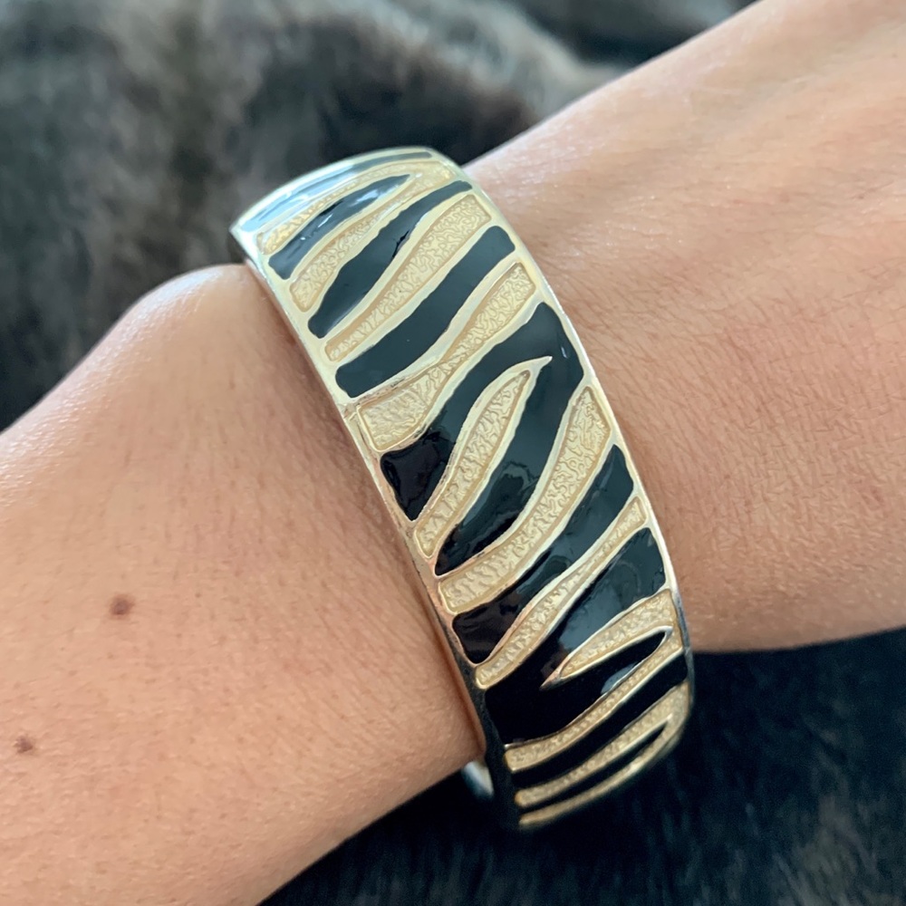 Zebra Print Enamel Bracelet